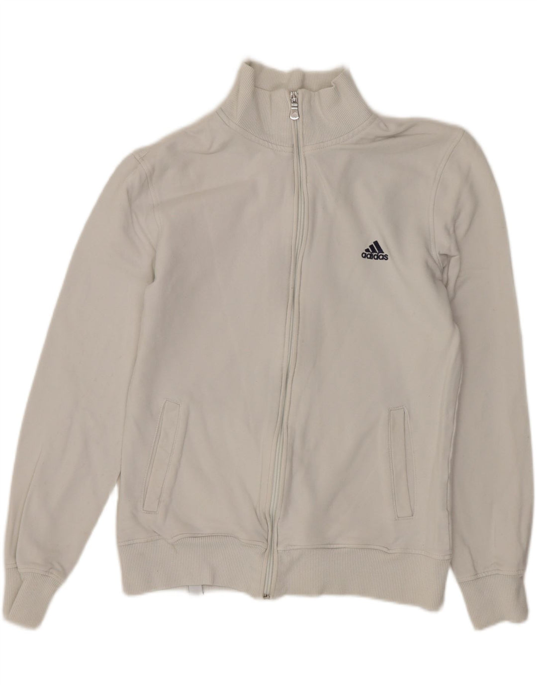 ADIDAS Herren-Trainingsanzug, Top-Jacke, UK 36/38, Größe S, weiße Baumwolle