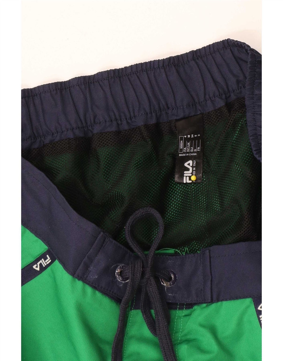 Fila Herren-Badeshorts mit Grafik, mittelgrün, Farbblock-Polyester