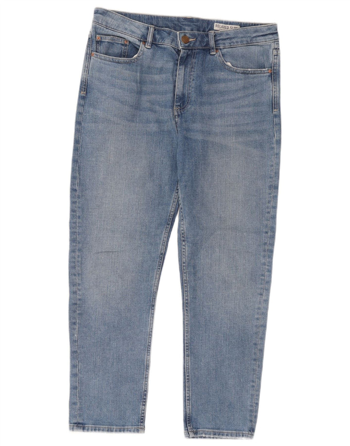 Marks & Spencer Damen Relaxed Fit Slim Jeans UK 12 Medium W32 L26 Blau