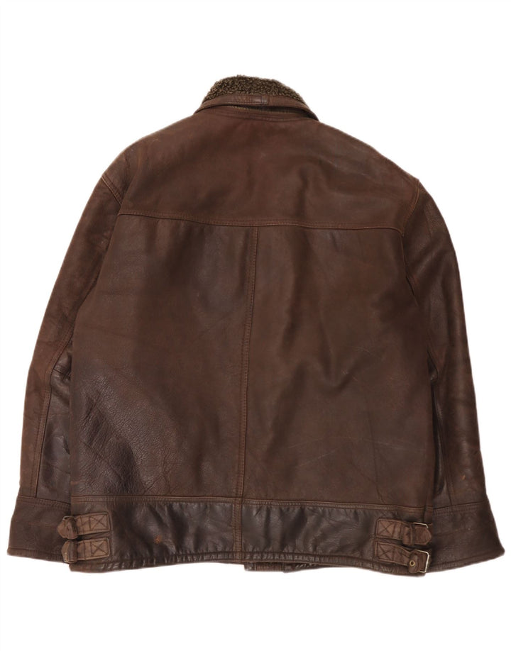 Vintage Herren Sherpa Lederjacke UK 40 Large Braun