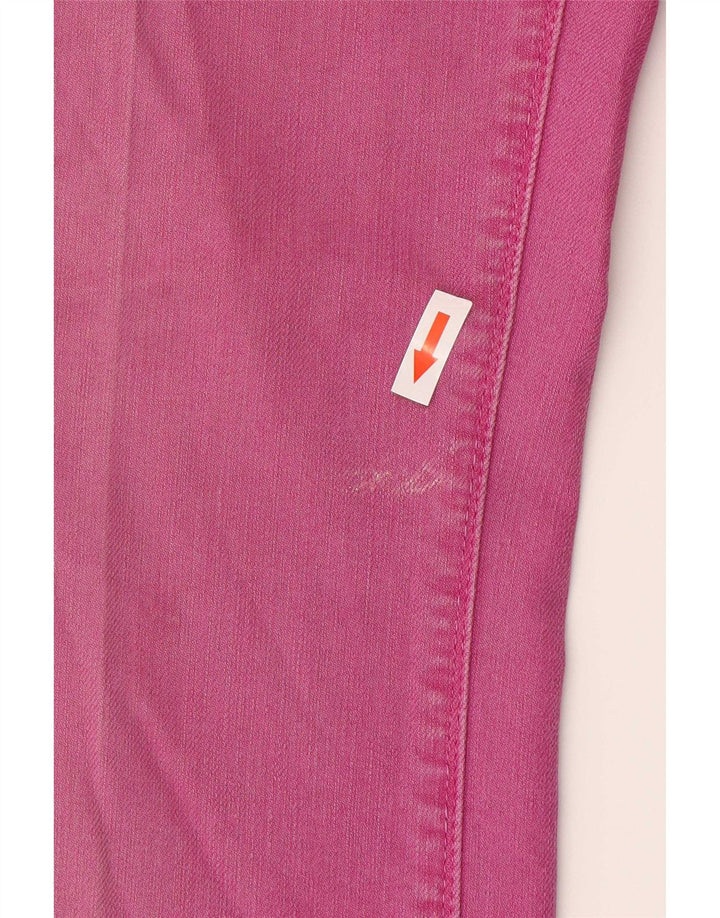 Trussardi Damen Straight Jeans W30 L30 Rosa Baumwolle