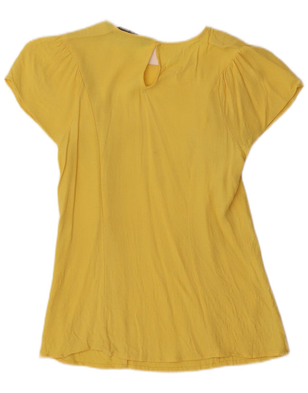 Zara Damen Bluse Top UK 10 Small Gelb