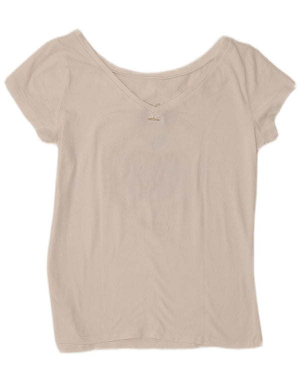 Liu Jo Damen Disney Crop Graphic T-Shirt Top UK 8 Small Weiß Farbblock