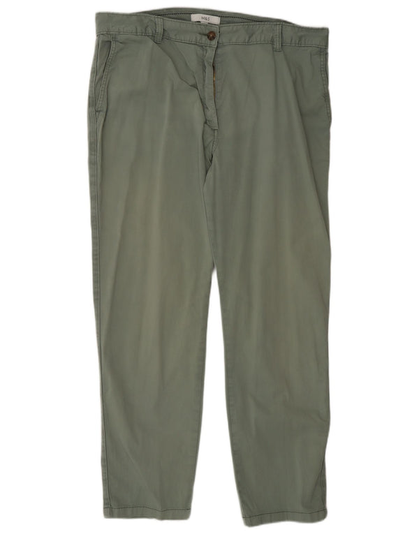 Marks & Spencer Damen Gerade Chinohose UK 16 Large W34 L28 Grün