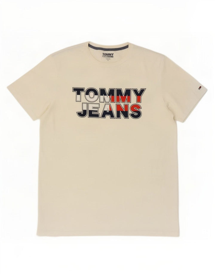 Tommy Hilfiger Herren T-Shirt mit Grafik, Mittelweiß