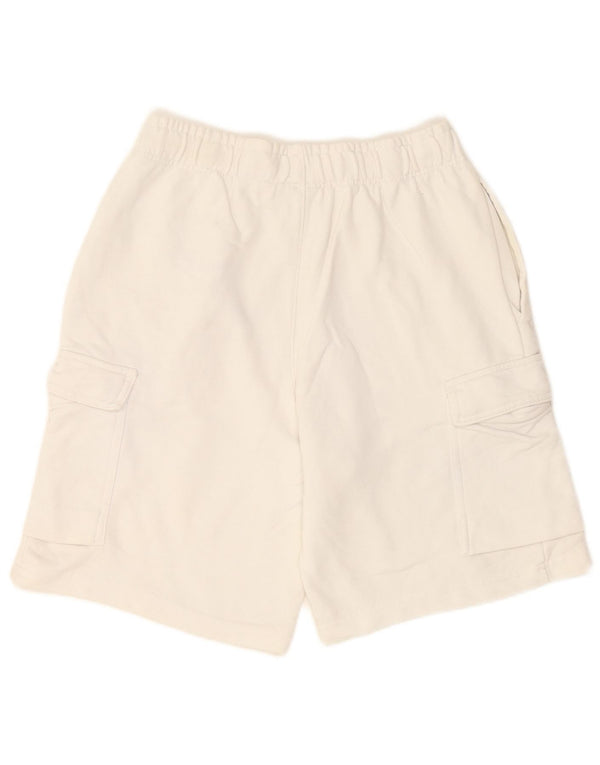 Nike Damen Graphic Sport Shorts UK 10 Small Weiße Baumwolle