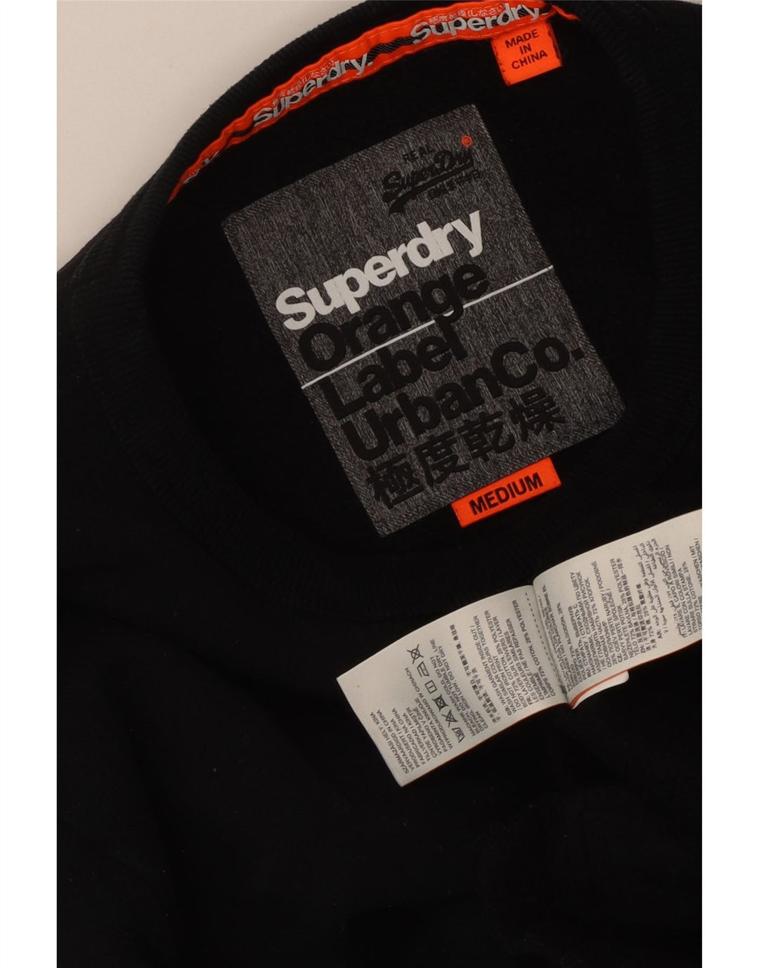 Superdry Herren-Sweatshirt-Pullover aus mittelschwarzer Baumwolle