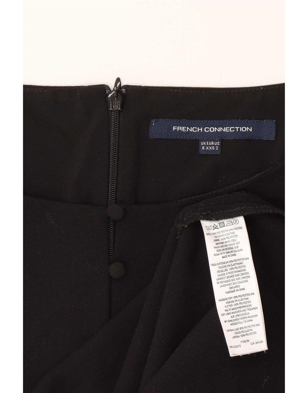 French Connection Damen Etuikleid UK 6 XS Schwarz Polyester