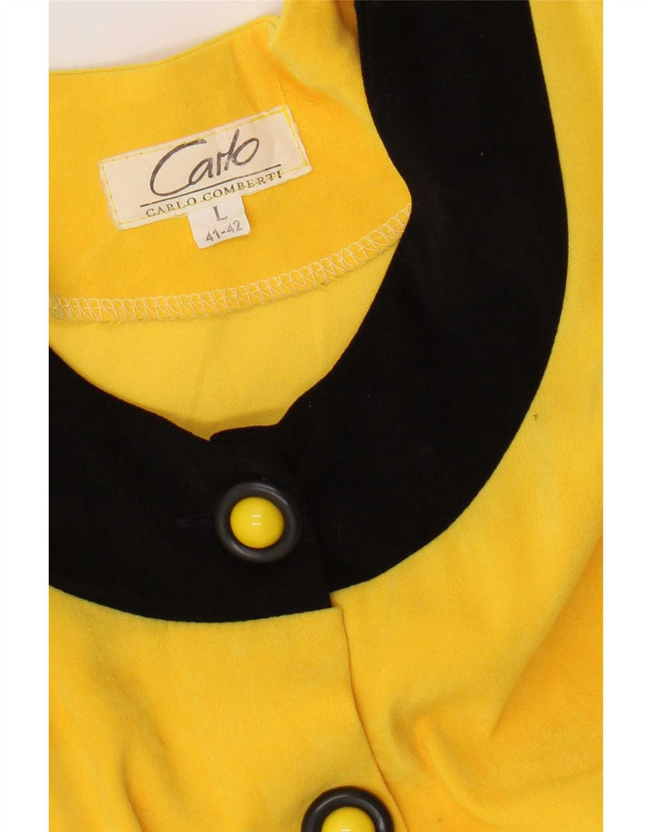 Carlo Comberti Damen 5-Knopf-Blazer-Jacke, UK 14, groß, gelb, Farbblock