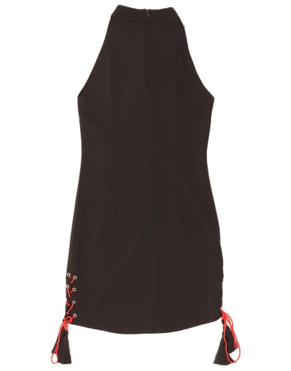 Vintage Damen Etuikleid UK 12 Medium Schwarz