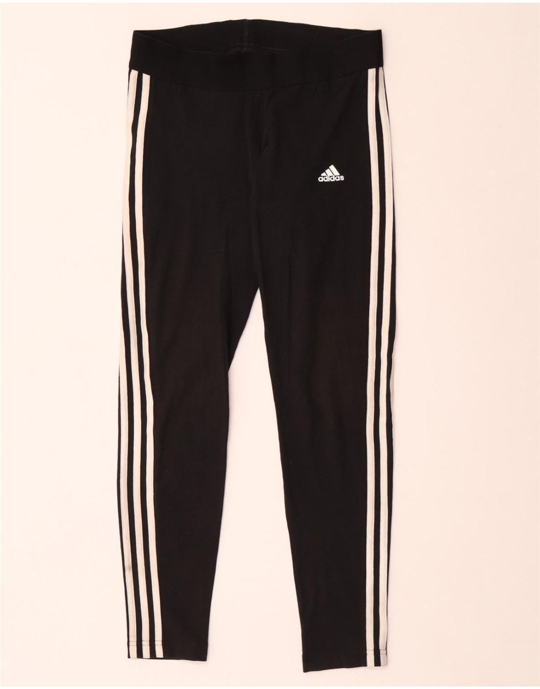 ADIDAS Damen Leggings UK 12/14 Mittelschwarze Baumwolle