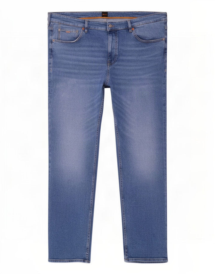 Hugo Boss Herren Straight Jeans W44 L32 Blaue Baumwolle