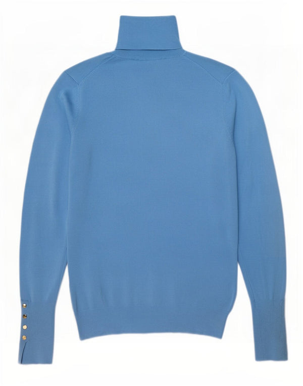 Zara Damen-Pullover mit Rollkragen, UK 12, mittelblaue Viskose