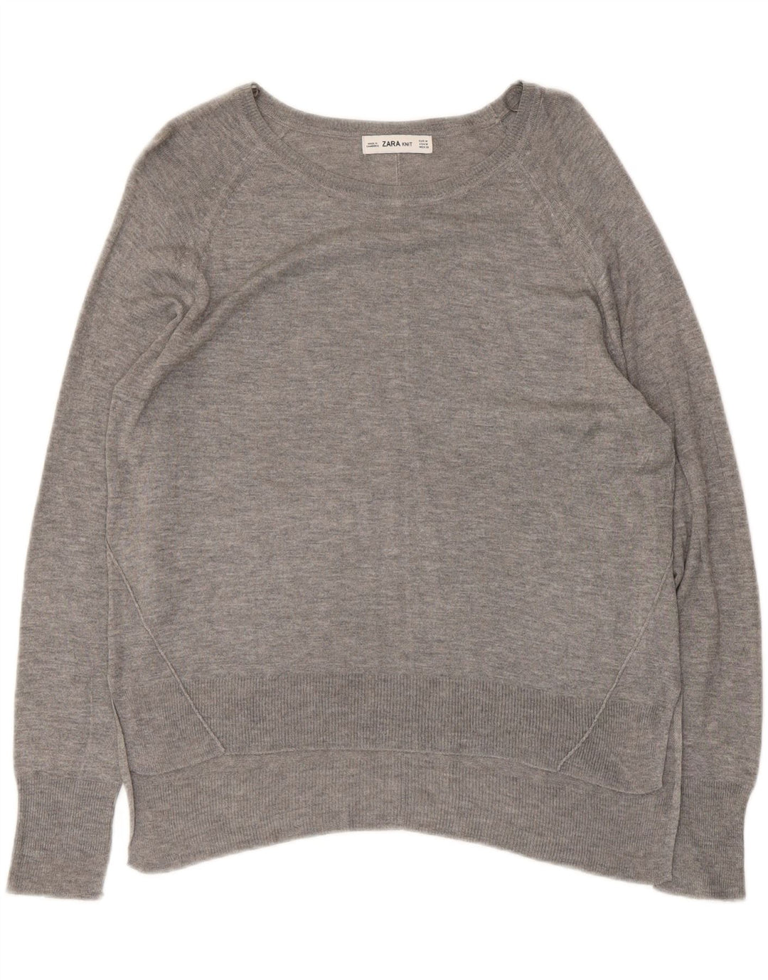 Zara Damen Bluse Top UK 14 Mittelgrau
