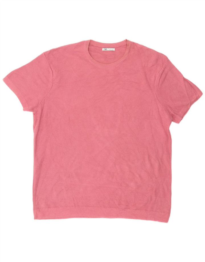 Zara Herren T-Shirt Top XL Rosa