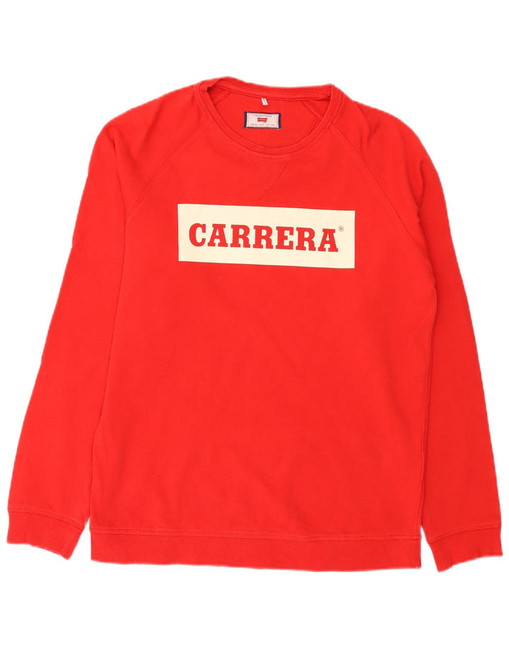 Carrera Herren Grafik-Sweatshirt mit normaler Passform, mittelrote Baumwolle