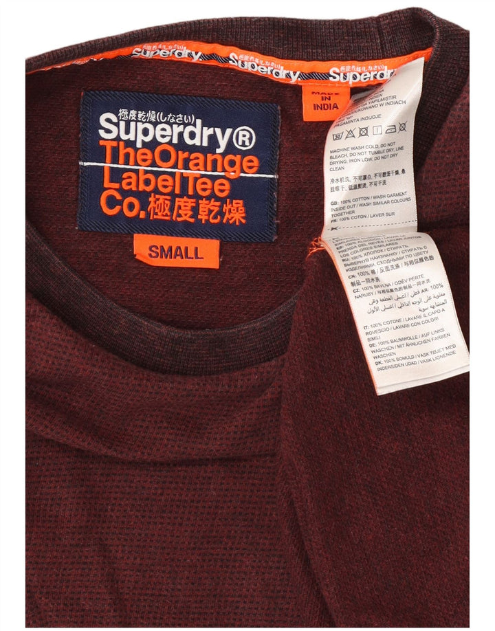 Superdry Herren-Oberteil aus langärmliger Baumwolle in Burgunderrot