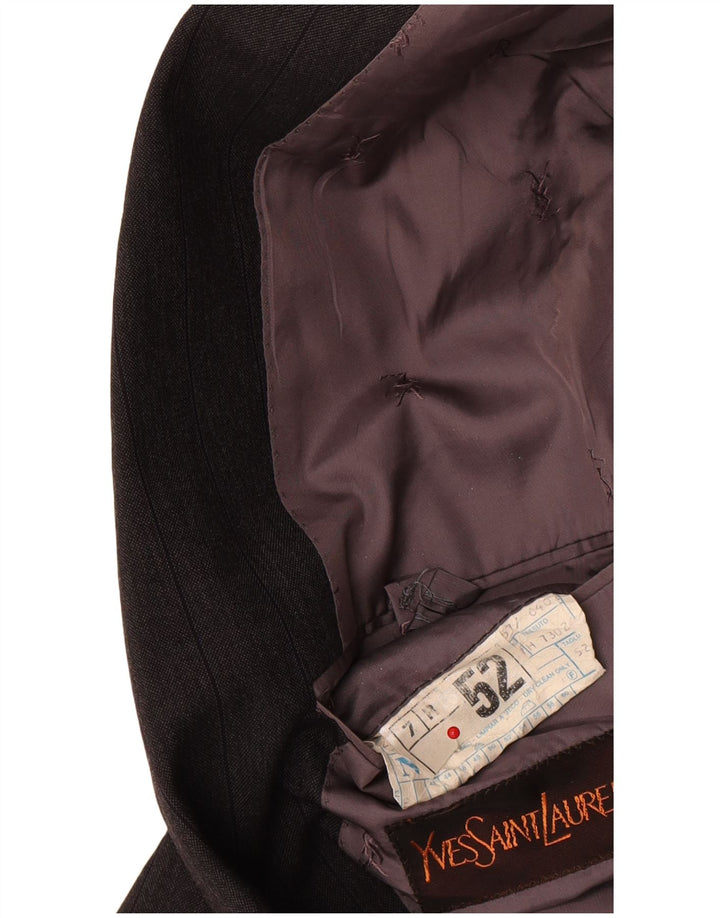 Yves Saint Laurent Herren 2-Knopf-Blazerjacke IT 52 XL Grau gestreift