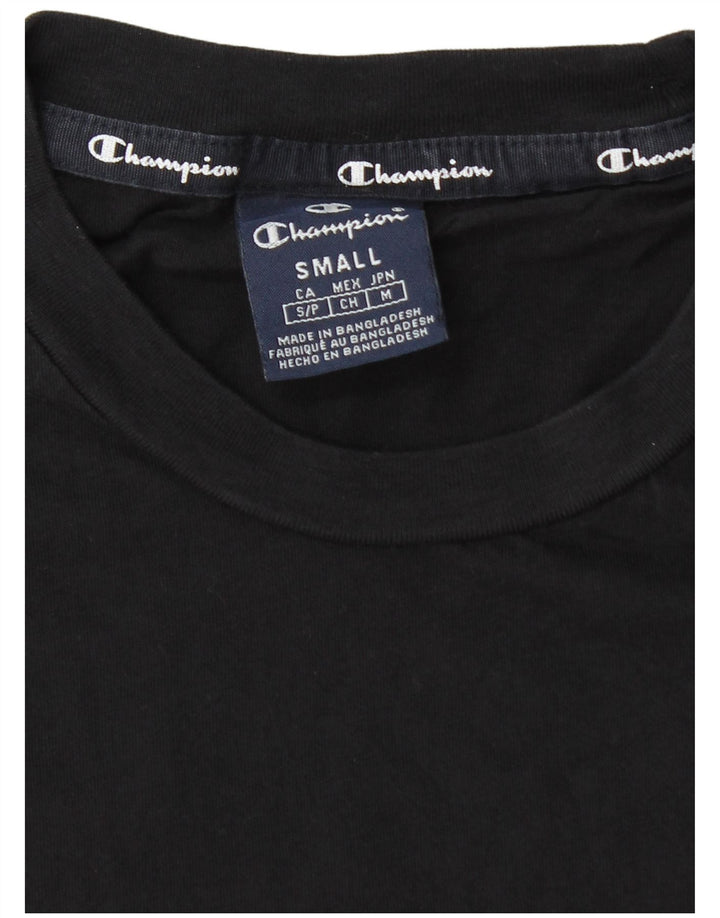 Champion Herren-T-Shirt mit Grafik, Größe S, schwarze Baumwolle