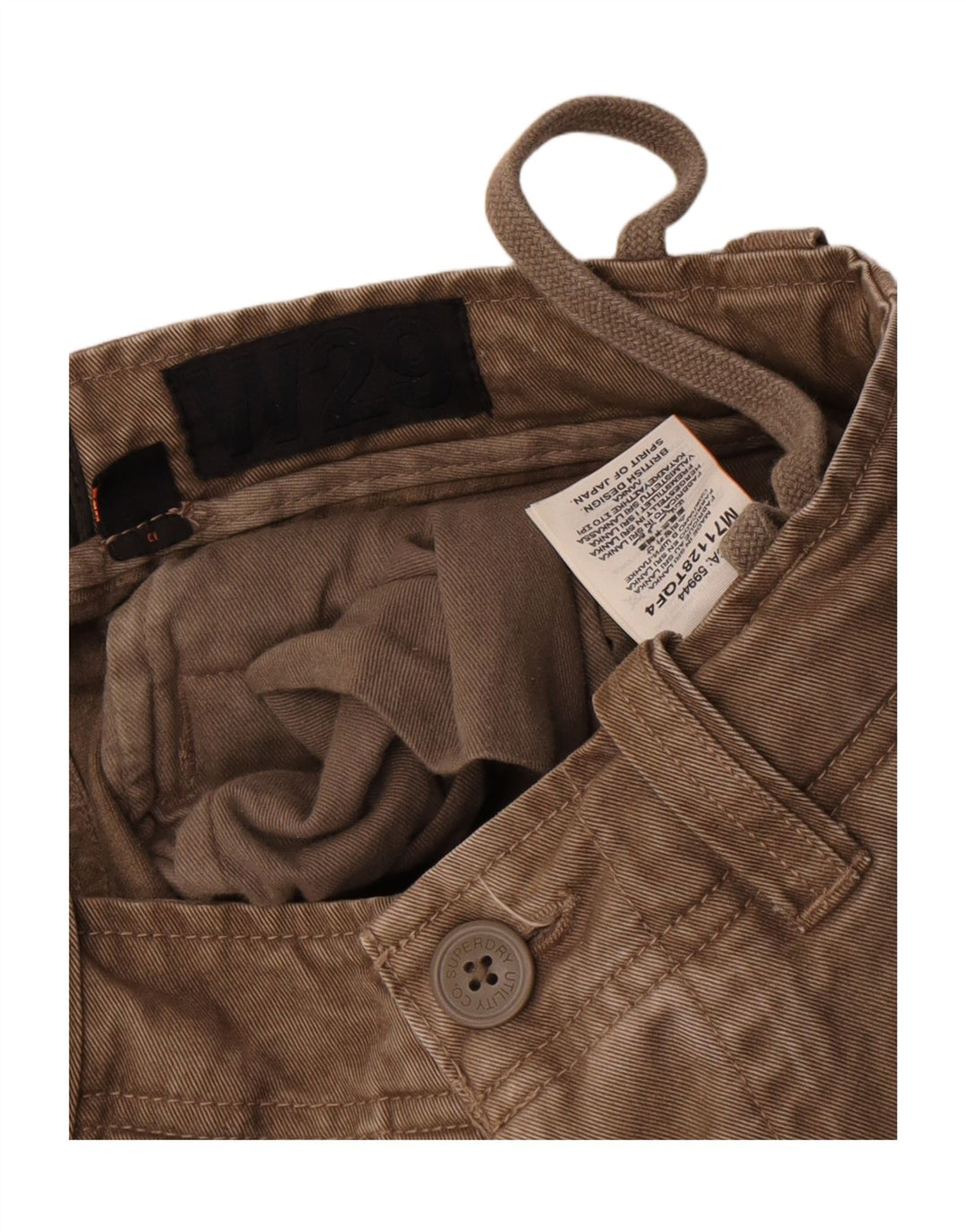 Superdry Herren Cargoshorts W29 Small Braune Baumwolle