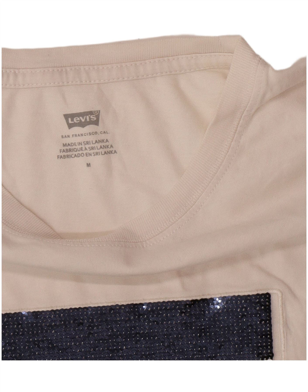 Levi's Damen Grafik-T-Shirt-Oberteil UK 14 Mittelweiß