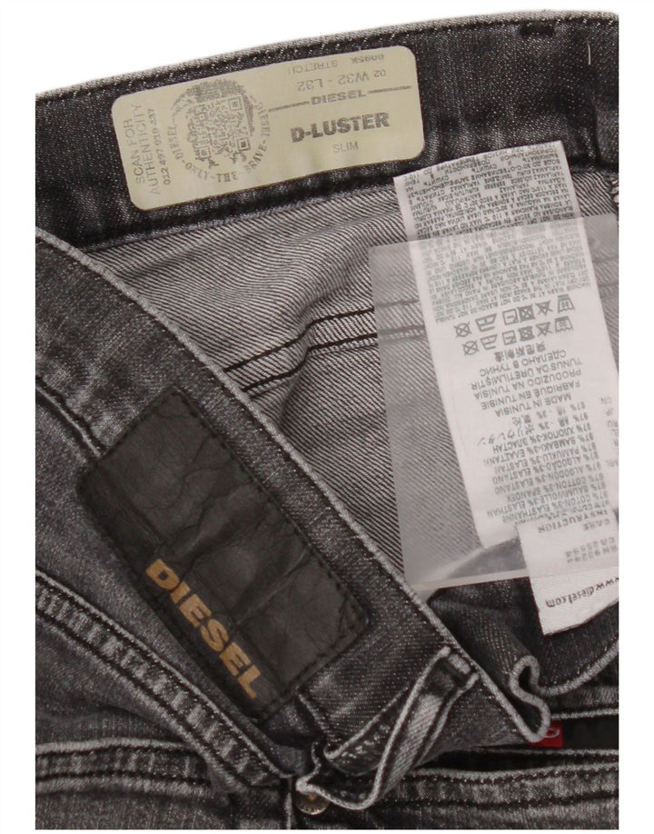 DIESEL Herren D-Luster Slim Jeans W32 L32 Graue Baumwolle