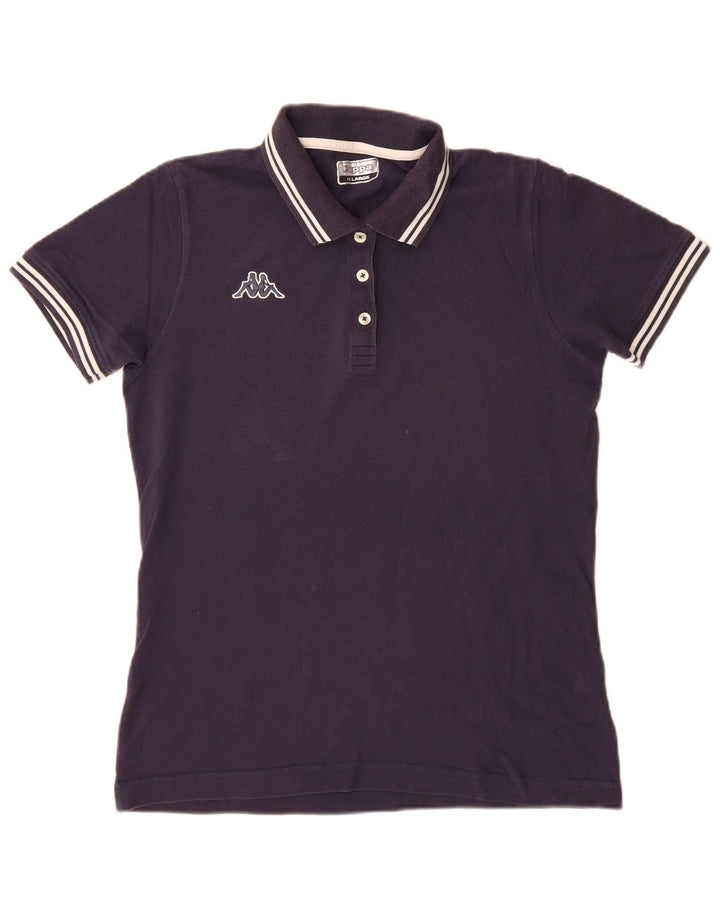 Kappa Damen Slim Poloshirt 2XL Marineblau gestreift