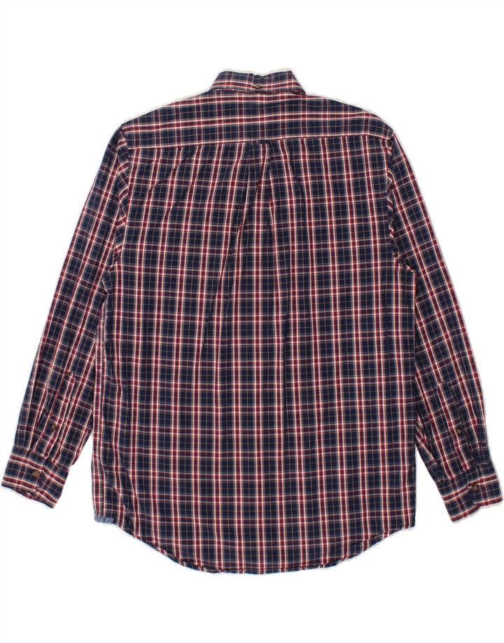 IZOD Mens Shirt Medium Navy Blue Check Vintage Izod and Second-Hand Izod from Messina Hembry 