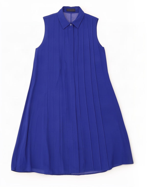 Trussardi Damen ärmelloses Hemdkleid IT 40 Small Blau