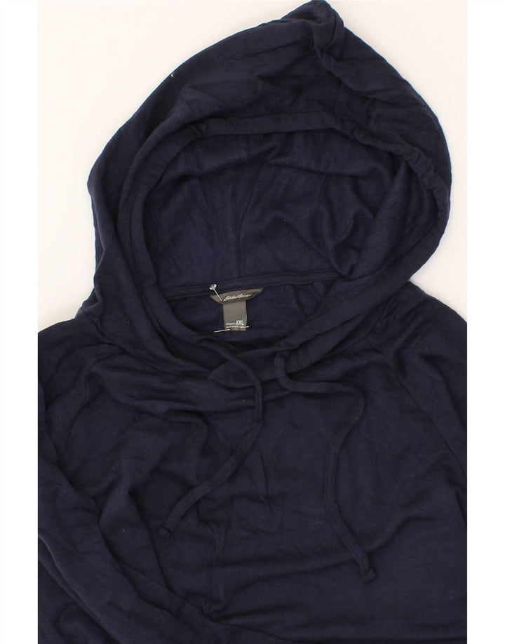 EDDIE BAUER Womens Hoodie Jumper UK 20 2XL Navy Blue Polyester Vintage Eddie Bauer and Second-Hand Eddie Bauer from Messina Hembry 