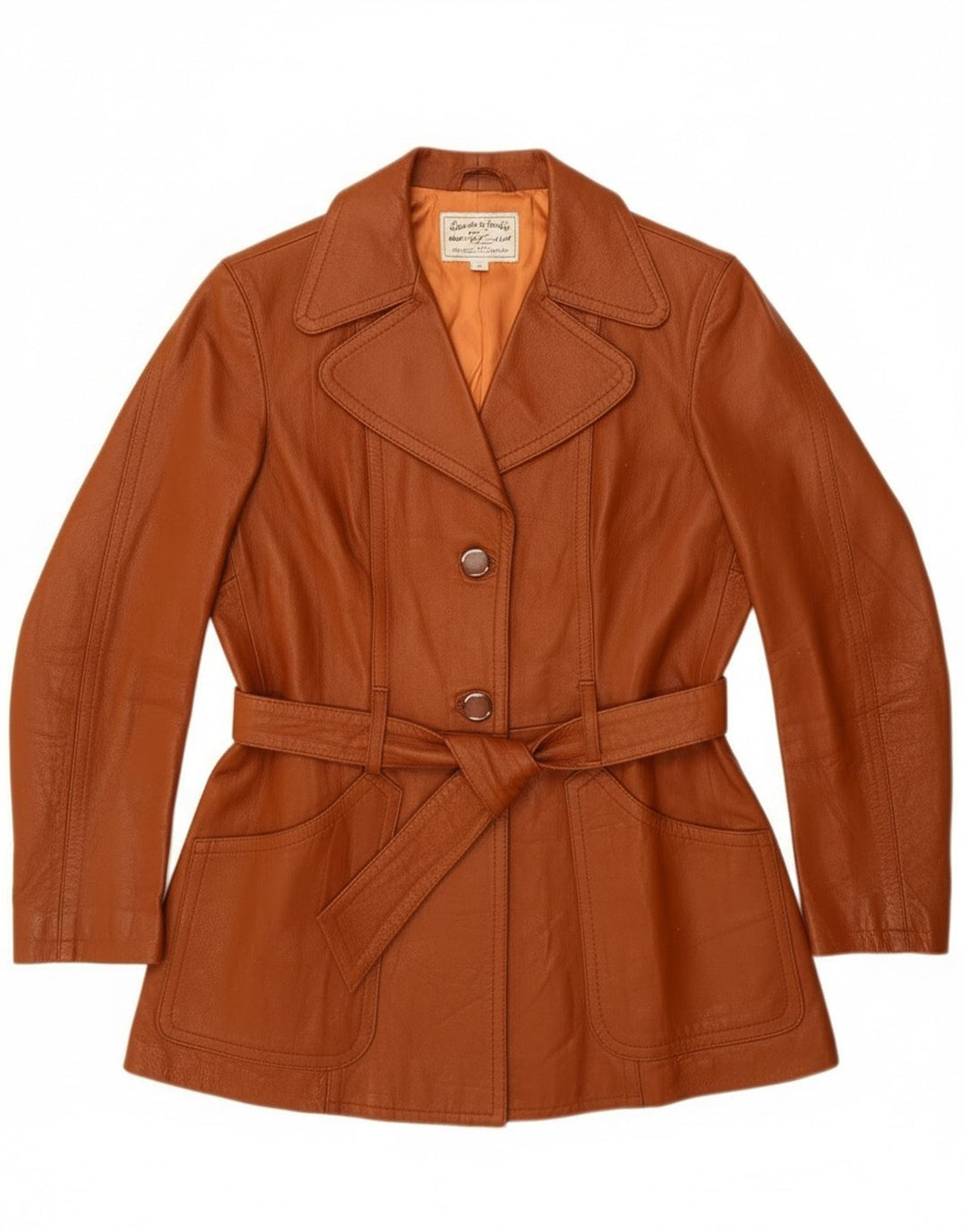 Vintage Damen Lederjacke UK 14 Mittelbraunes Leder