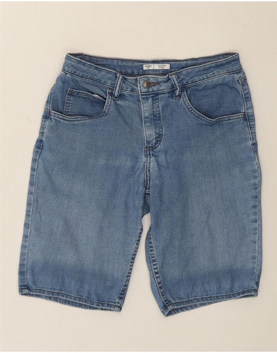 LEE Womens Riders Mid Rise Bermuda Denim Shorts US 8 Medium W30  Blue Vintage Lee and Second-Hand Lee from Messina Hembry 