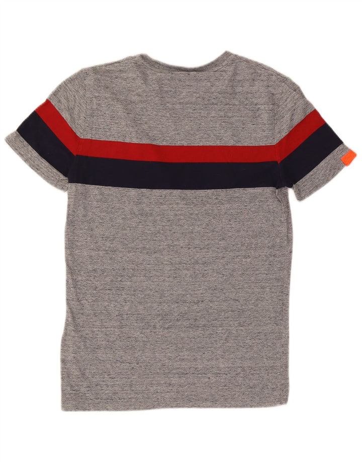 Superdry Herren-T-Shirt-Oberteil, Größe S, Grau, Colourblock-Baumwolle