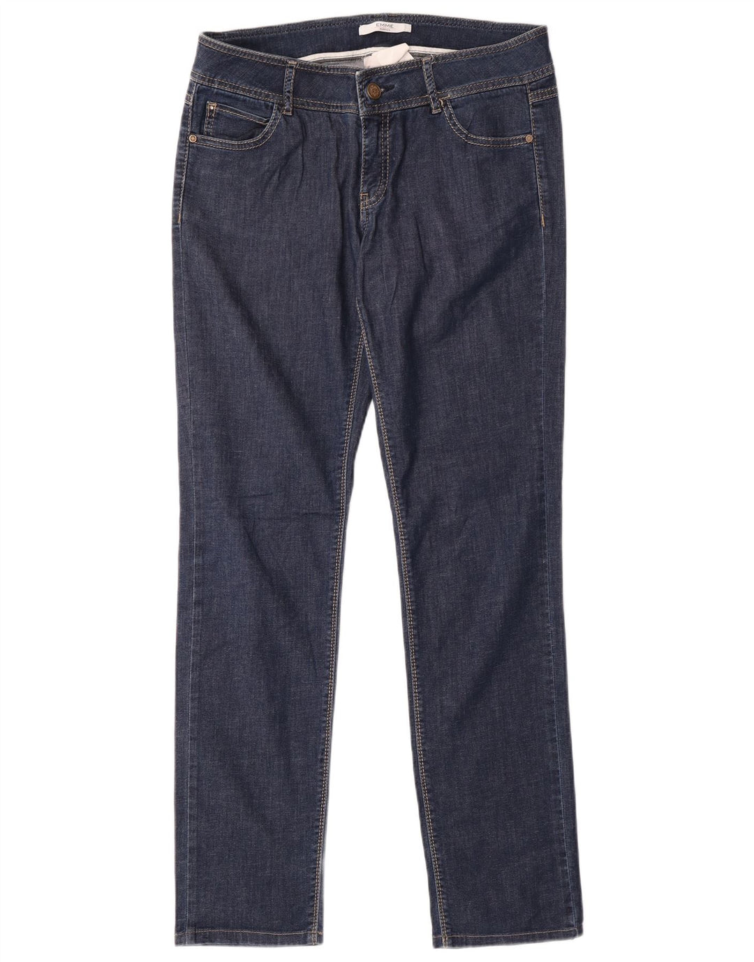 Marella Damen Slim Jeans UK 10 Small W28 L30 Blaue Baumwolle