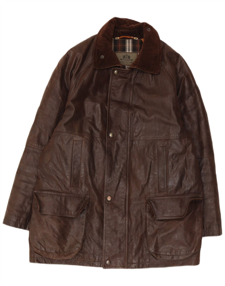 Vintage Herren Lederjacke IT 50 Großes braunes Leder