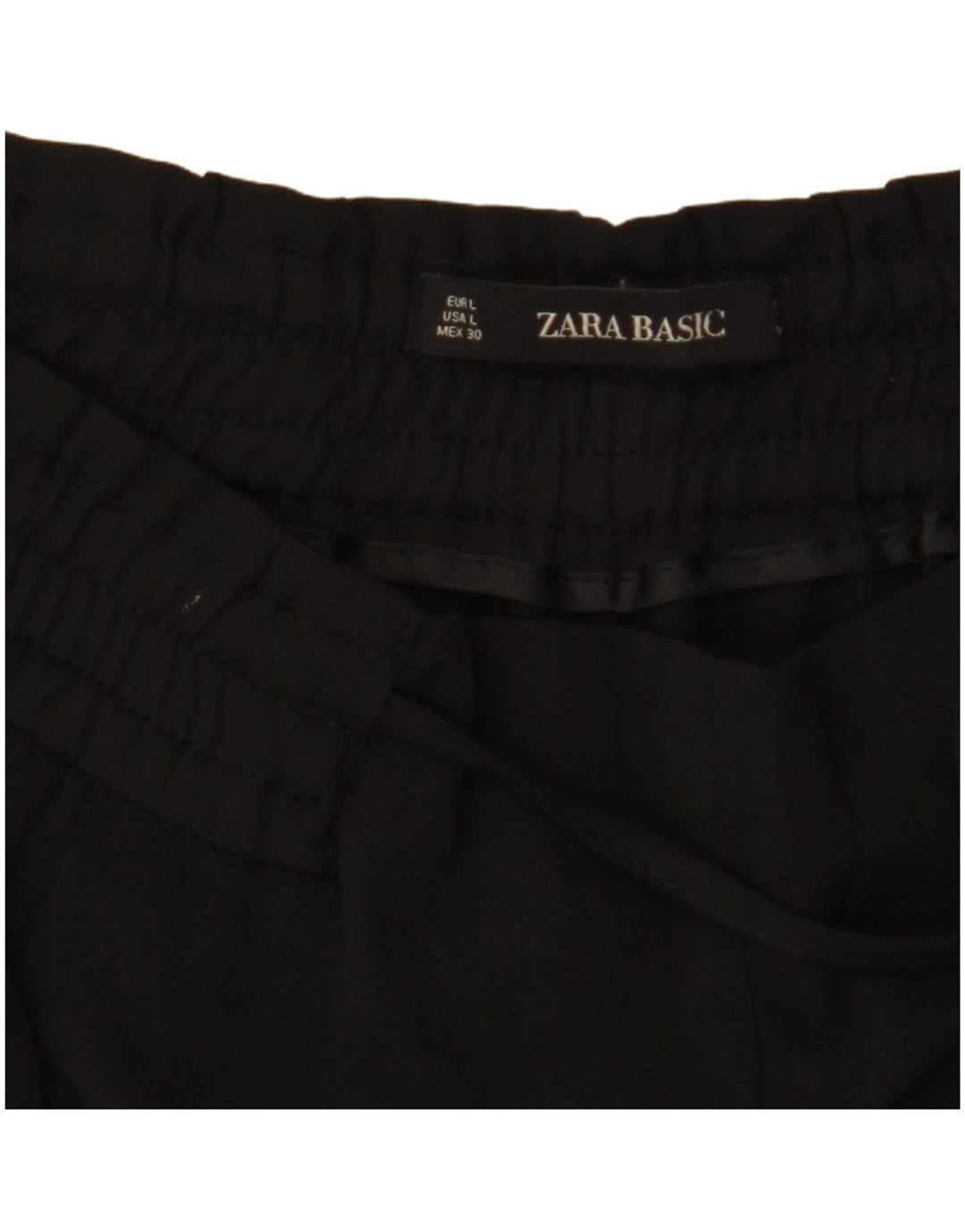 ZARA Damen-Hosen mit hoher Taille, schmal zulaufende, kurze Hose, UK 16, Größe L, W34, L27, Schwarz