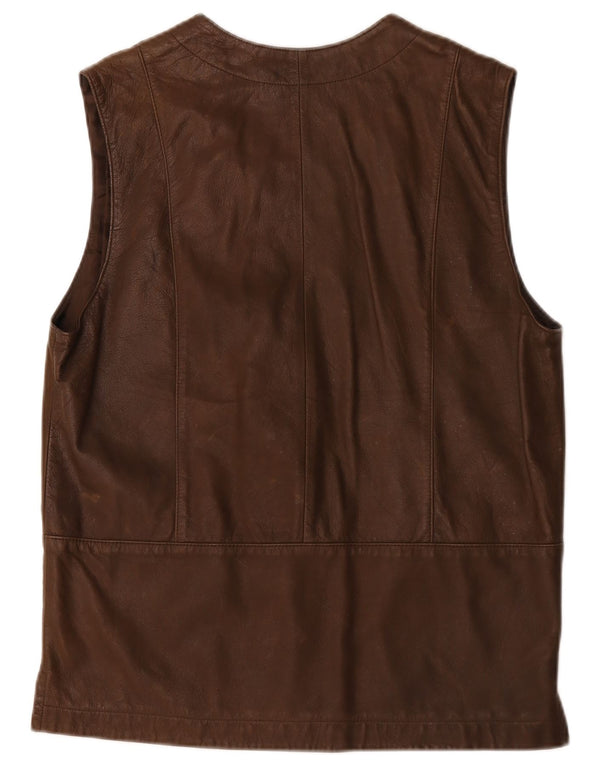 Roxy Damen Lederweste EU 38 Mittelbraunes Leder