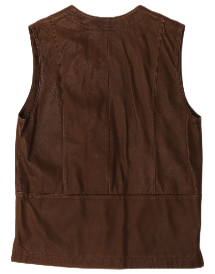 Roxy Damen Lederweste EU 38 Mittelbraunes Leder