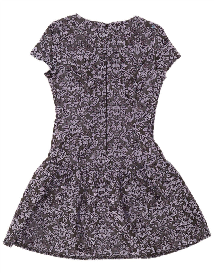 Monsoon Damen-A-Linien-Kleid, Größe S, Grau, Paisleymuster, Polyester