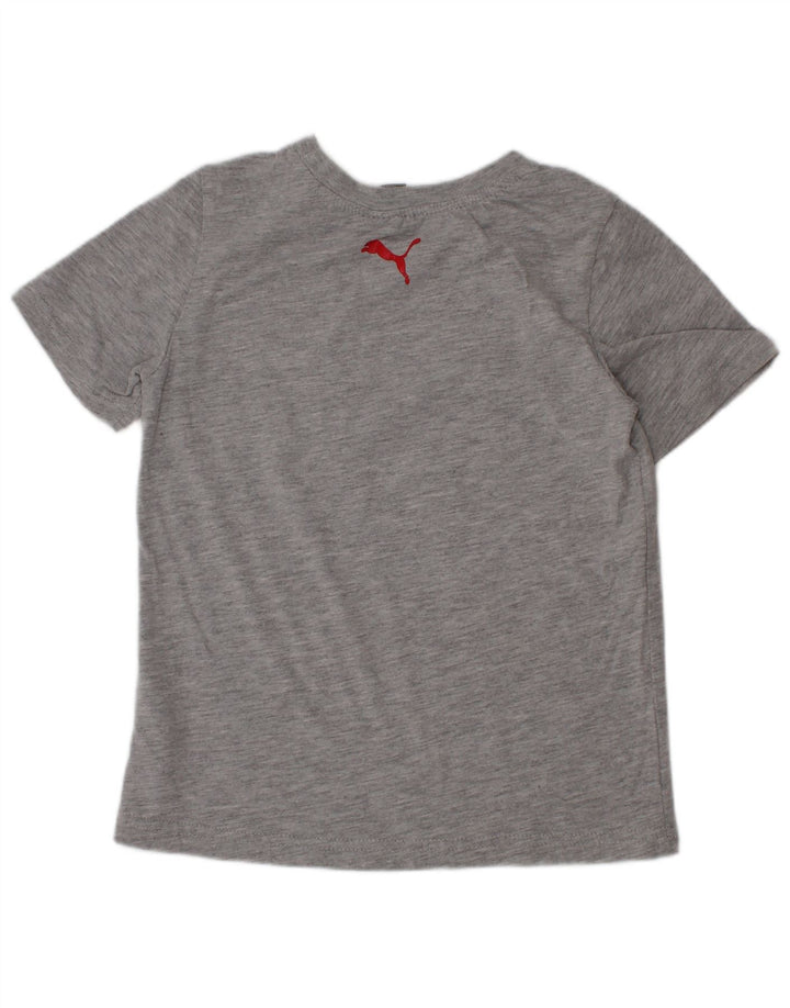 Puma Jungen T-Shirt mit Grafik, 4–5 Jahre, graue Baumwolle