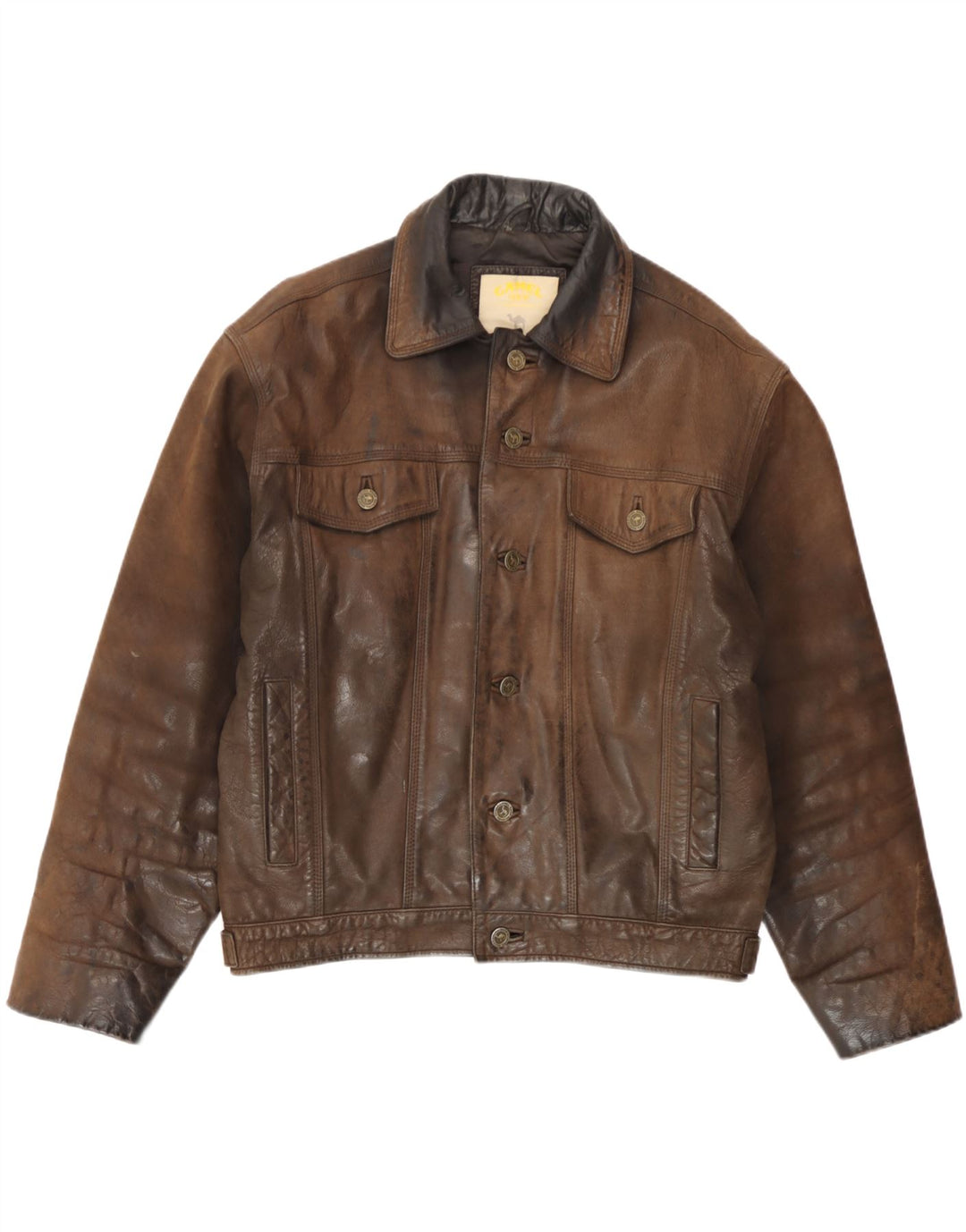 Camel Active Herren-Lederjacke, UK 38, mittelbraunes Leder