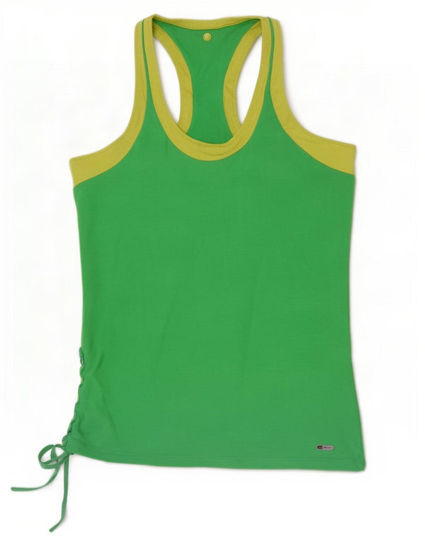 Puma Damen Crop Vest Top UK 10 Small Grün Farbblock