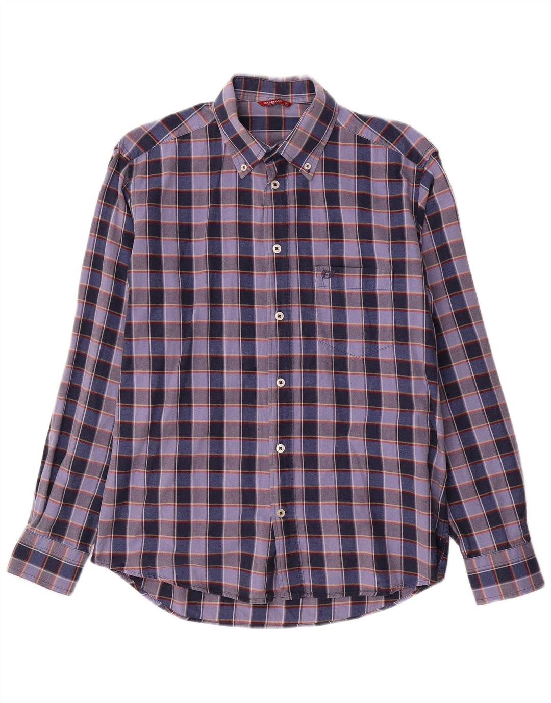 Carrera Herren-Hemd, mittelgroß, marineblau, kariert, Baumwolle