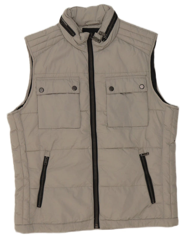 Zara Herren Wattierte Weste UK 40 Large Grau