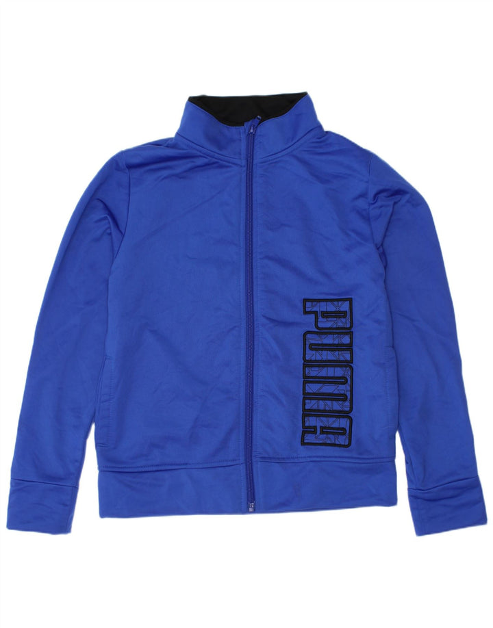 Puma Jungen Grafik-Trainingsanzug-Top-Jacke, 6–7 Jahre, blaues Polyester