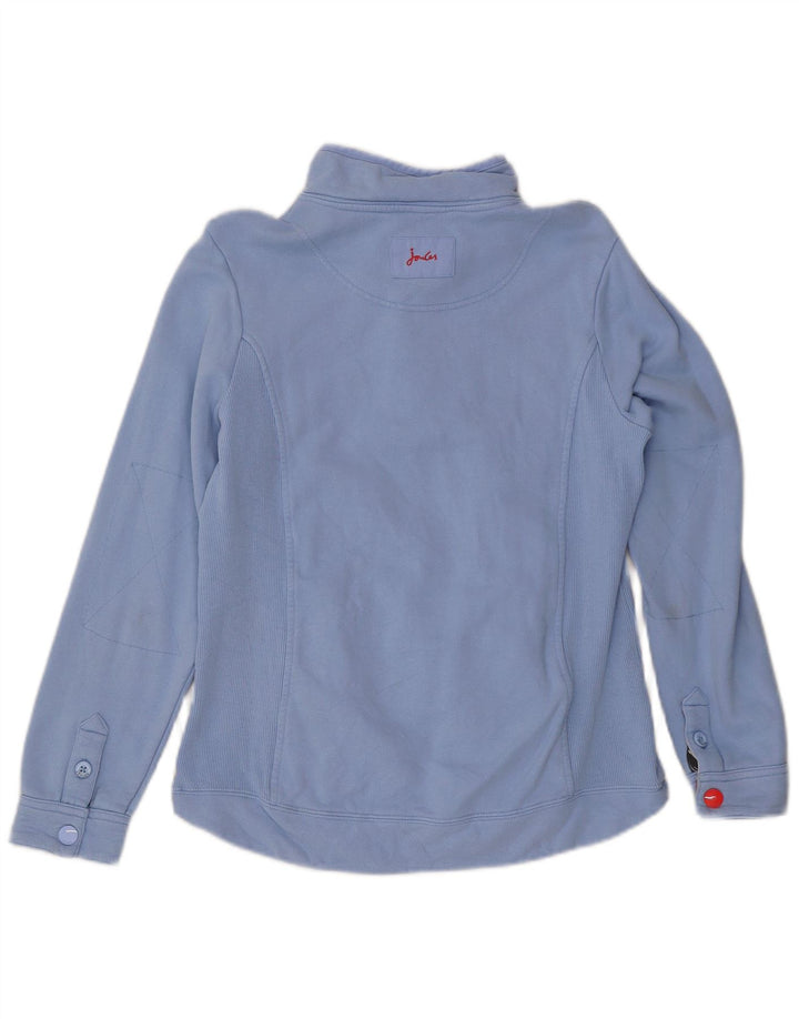 Joules Damen-Sweatshirt mit Knopfkragen, UK 12, mittelblau, Baumwolle