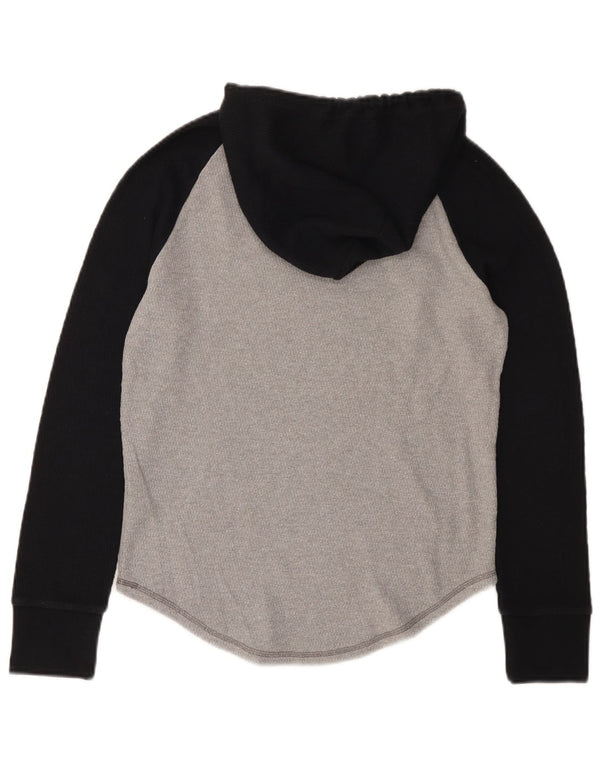 Hollister Damen Kapuzenpullover UK 6 XS Graue Colourblock-Baumwolle