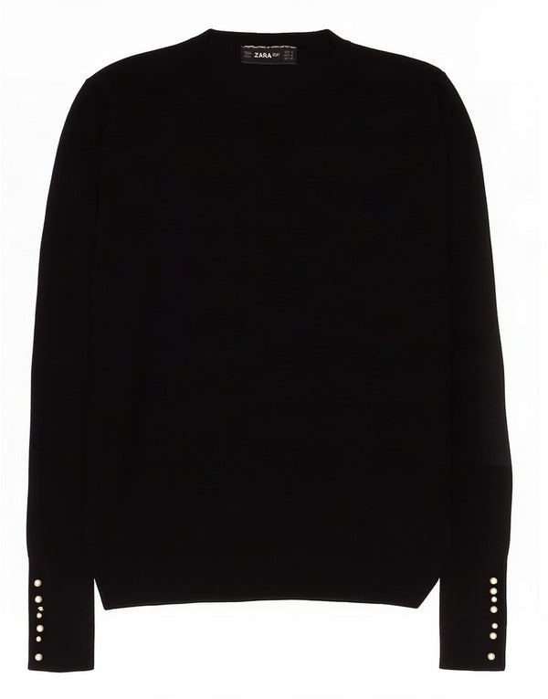 Zara Damen-Pullover mit Rundhalsausschnitt, Gr. 12, mittelschwarz