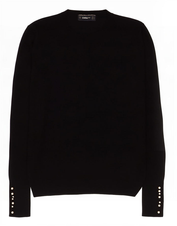 Zara Damen-Pullover mit Rundhalsausschnitt, Gr. 12, mittelschwarz