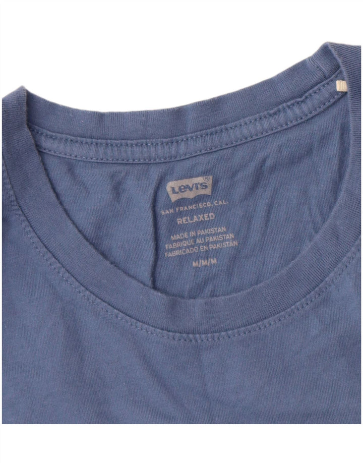 Levi's Herren Relaxed Fit Graphic T-Shirt Top aus mittelblauer Baumwolle
